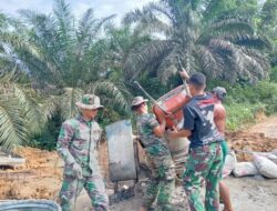 Kodam XIX/Tuanku Tambusai Percepat Pembangunan Jembatan Gantung Garuda Tahap III, Pengecoran Pilar Jadi Fokus Utama