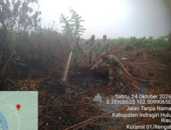 Kodam XIX/Tuanku Tambusai Tangani Karhutla di Kampung Pulau, Tiga Hektare Berhasil Dipadamkan