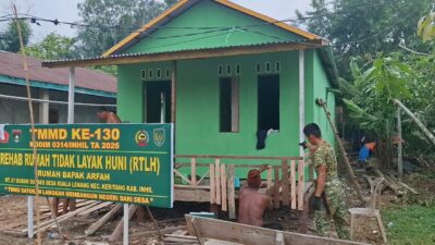 TMMD ke-130 Kodim 0314/Inhil Berikan Hunian Layak untuk Warga
